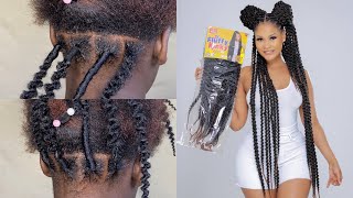 Mitindo Njia 4…za kusuka nywele ya fluffy king kinkyafro kinky tutorial braids [upl. by Filippa]