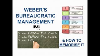 Webers Bureaucratic Management  Simplified with Tips to Memorise it [upl. by Atilrak]