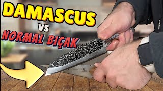 DAMASCUS BIÇAK vs Normal Bıçak [upl. by Shel515]