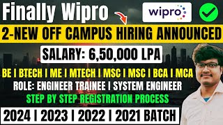 🔥Wipro 2 New OFF Campus Hiring Announced  Trainee System Engineer  OFF Campus Drive 2024 202320 [upl. by Euqram]