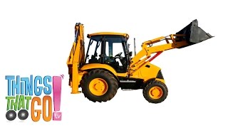 BACKHOE LOADER   Trucks For Kids  Things That Go TV [upl. by Stinky829]