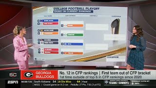 ESPN quotbreaking downquot College Football Playoff Rankings Week 12 Georgia drops out of the bracket [upl. by Cantlon]