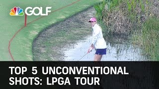 Top 5 LPGA Unconventional Shots  Golf Channel [upl. by Doria]