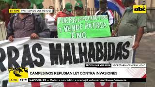 Campesinos repudian ley contra invasiones [upl. by Yarased]