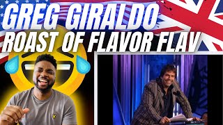 🇬🇧BRIT Reacts To GREG GIRALDO  ROAST OF FLAVOR FLAV [upl. by Arrehs38]