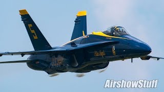 US Navy Blue Angels With Show Box CommsNo Music  Terre Haute Airshow 2018 [upl. by Shirah886]