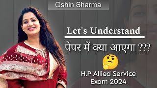 HP Subordinate Exam 2024  ALLIED services  By Oshin [upl. by Yllut763]