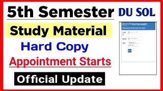 SOL Fifth Semester Study Material appointment Starts 2023  Sol 5th Semester Study Material 2023 [upl. by Einnhoj707]