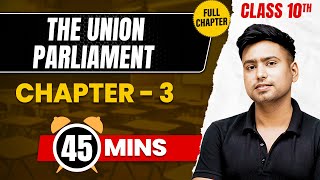 THE UNION PARLIAMENT in 45 Mins  Complete Chapter MindMap  Class 10 ICSE SST [upl. by Nillor763]