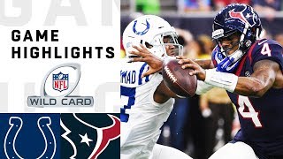 Colts vs Texans Wild Card Round Highlights  NFL 2018 Playoffs [upl. by Eidarb]