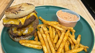 High Flying Dutchman Burger w air fryer fries and Special Sauce [upl. by Yajeet115]