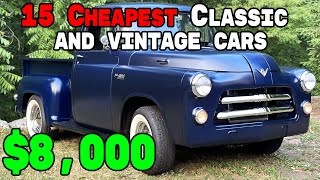 Top 15 Classic Cars Under 9000 For sale by Owners Online [upl. by Park]