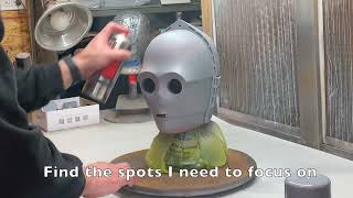 Paint and finish a C3PO HelmetHead Pt1 [upl. by Anrapa]