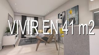 VIVIR EN 41 m2 Un apartamento moderno y luminoso [upl. by Clauddetta]