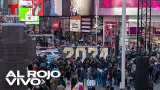 Listos los preparativos en Times Square para recibir el Año Nuevo 2024 [upl. by Ennaerb114]