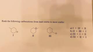 Ranking carbocation stability [upl. by Belayneh497]