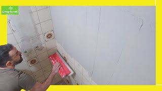 💥🚽 The RENOVATION your bathroom NEEDS How to apply microcement over tiles 💪🔨 [upl. by Anirt]