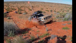 EPIC Simpson Desert crossing 2024 part 2 Madigan Line on Kumho AT52s Terrain tamer suspension 1GD79 [upl. by Mufinella]