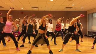 “16 SHOTS” Stefflon Don  Dance Fitness Toning Workout with Free Weights Valeo Club [upl. by Rehtnug]