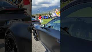 A blacked out 992 GT3 at the carmeet porsche automobile sportscar millionaire short [upl. by Josie968]