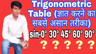 Trigonometric table Trigonometric ka man trigonometric formula त्रिकोणमितीय अनुपात के मान निकालने [upl. by Eynahpets]