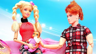 Uusi nukketalo Barbie Ken ja vauvanukelle Perhevideoita lapsille [upl. by Millda]