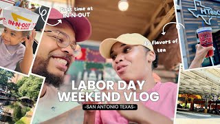 SATX VLOG  InNOut Taco Cabana Pearl Brewery and the River Walk [upl. by Onirotciv904]