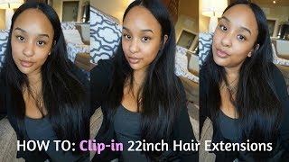 HOW TO Clipin 22 inch Hair Extensions  Irresistible Me [upl. by Nairret]