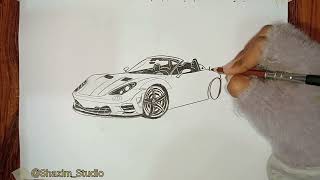 How to draw a LAMBORGHINI HURACAN PERFORMANTE  drawing lambo sports car [upl. by Enirok25]