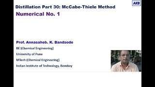 Distillation Part 30 A numerical based on the McCabe Thiele Method [upl. by Yuma]