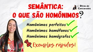 Semântica  Homônimos perfeitos homógrafos e homófonos [upl. by Ecirtael]