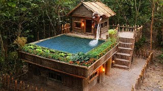 Construindo uma piscina de bambu na casa de madeira [upl. by Cheshire36]