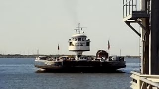 Ferry Galveston  Port Bolivar Texas 1981 With Coast Guard ATON Boat 65402 Making Cameo Appearance [upl. by Llereg130]