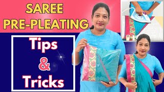 Function க்கு 3 நிமிசம் போதும் 😊Saree Pre Pleating and Box Folding l Ironing amp Folding Tutorial [upl. by Ahsiloc]