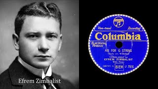 Air on the G String 1931 Efrem Zimbalist  78rpm record [upl. by Dirgis80]