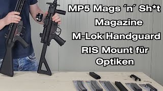 MP5 Mags ´n´ Sht  Cyma Magazine MLok Handguard RIS Mounts  KC Tactical [upl. by Ahsimek42]