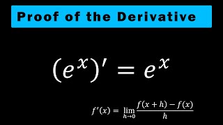 Proof of the derivative of ex A StepbyStep Proof and Explanation [upl. by Normalie]