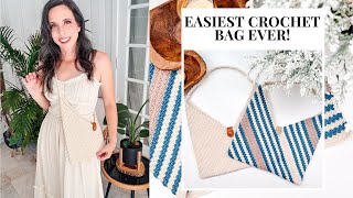 Easiest Crochet Bag Ever Just a Rectangle Danbury Crochet Bag [upl. by Ynnod]