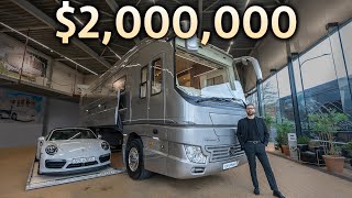 Touring a 2000000 Luxury Motorhome with Secret Supercar Garage [upl. by Efrem]