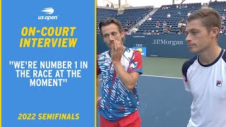 KoolhofSkupski OnCourt Interview  2022 US Open Semifinal [upl. by Yreneh]