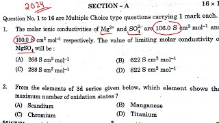 CBSE Chemistry Board Exam Paper 2024  Solutions [upl. by Grunberg]