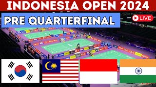 🔴Live  Indonesia Open 2024  Day 2 Round of 32  Malaysia  Indonesia India Singapore [upl. by Tteltrab]