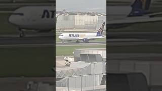 Atlas Air Boeing 76738EER  Landing  Naples Capodichino Airport  RWY 24 LIRN [upl. by Latihs822]