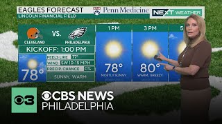 Sunny and warm October weekend weather for Philadelphia Eagles return home [upl. by Annehcu821]