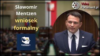 Sławomir Mentzen  wniosek formalny [upl. by Airot]