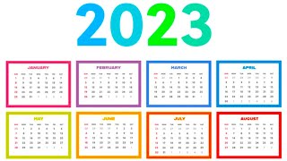 Calendario 2023 para imprimir [upl. by Janek]