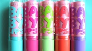 NEW Maybelline Baby Lips Pinked Collection Review amp Swatches [upl. by Ennaharas990]