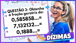 DÍZIMAS PERIÓDICAS E FRAÇÃO GERATRIZ  EXERÍCIOS [upl. by Lennahc]