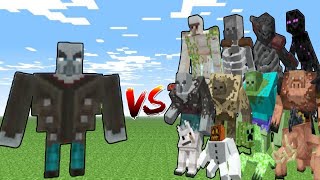 Vindicator Golem vs Every mobs in Minecraft Bedrock Edition  Vindicator Golem vs All mob [upl. by Alihet13]