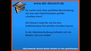 Gedichtanalyse  Aufbau  Beispiel  Interpretation [upl. by Saxena28]